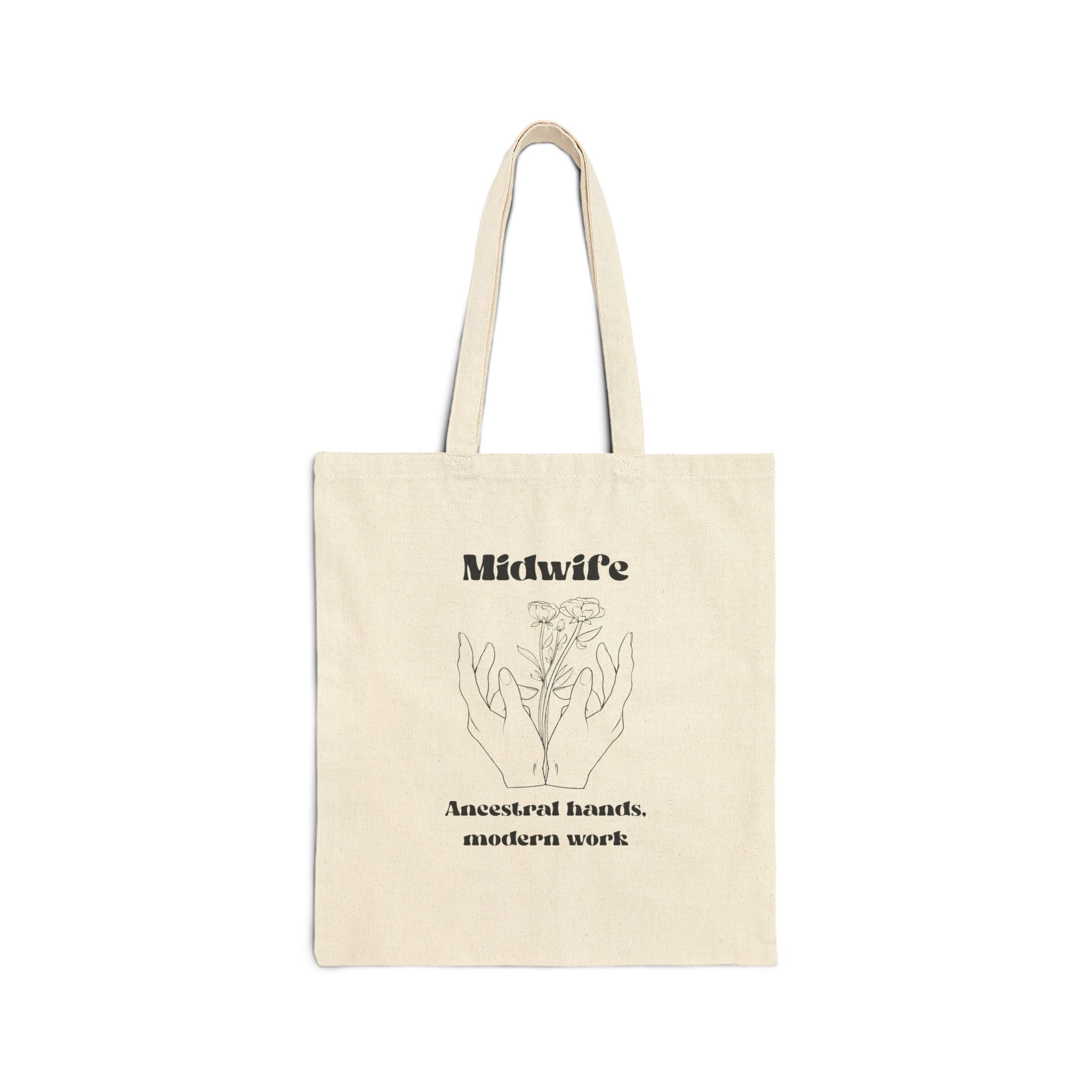 Midwives ancestral hands modern work - Cotton Canvas Tote Bag