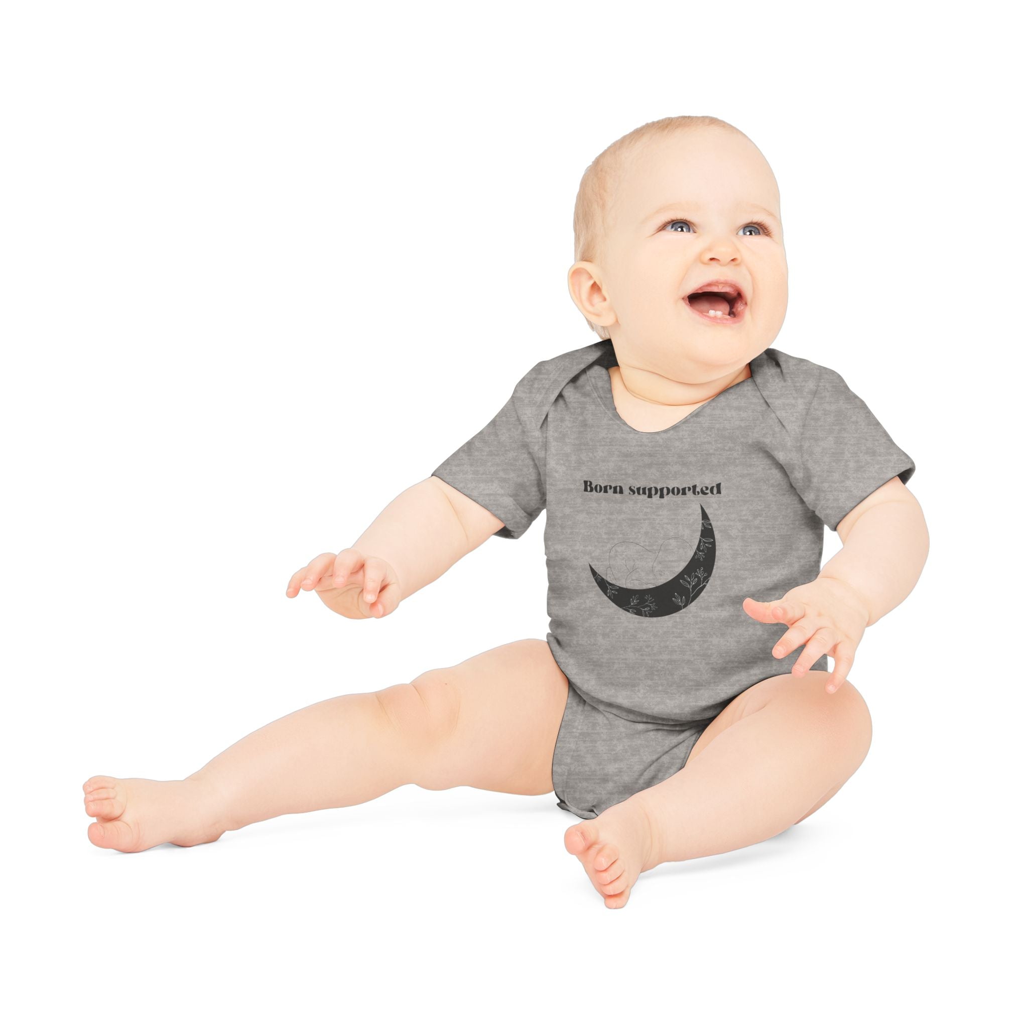 Born Supported Baby Organic Short Sleeve Bodysuit
