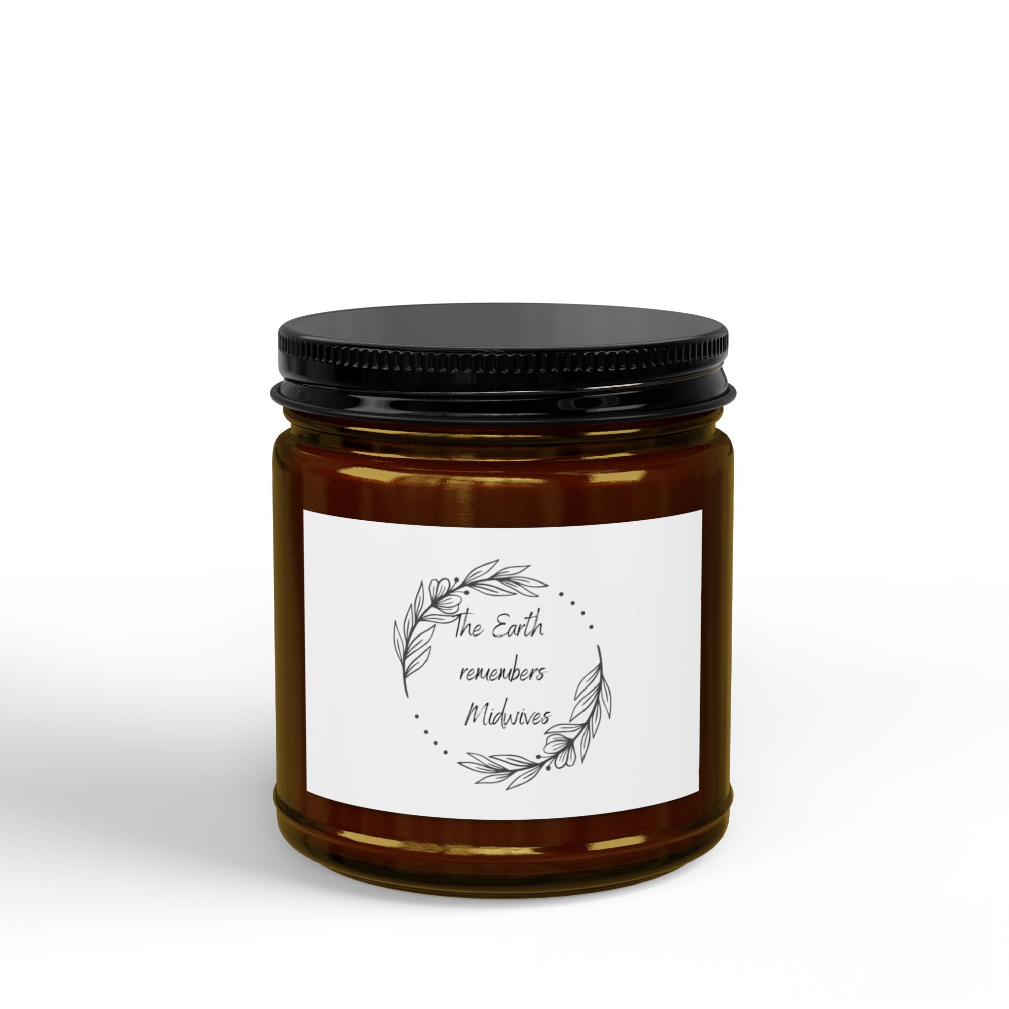 Earth remembers Midwives - Scented Soy Candles with Black Lid, (4 and 9oz)