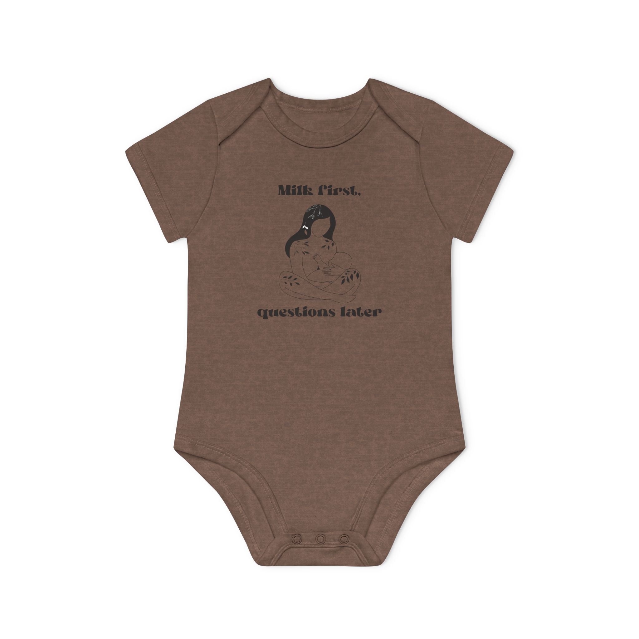Milk first questions later Baby Organic Short Sleeve Bodysuit