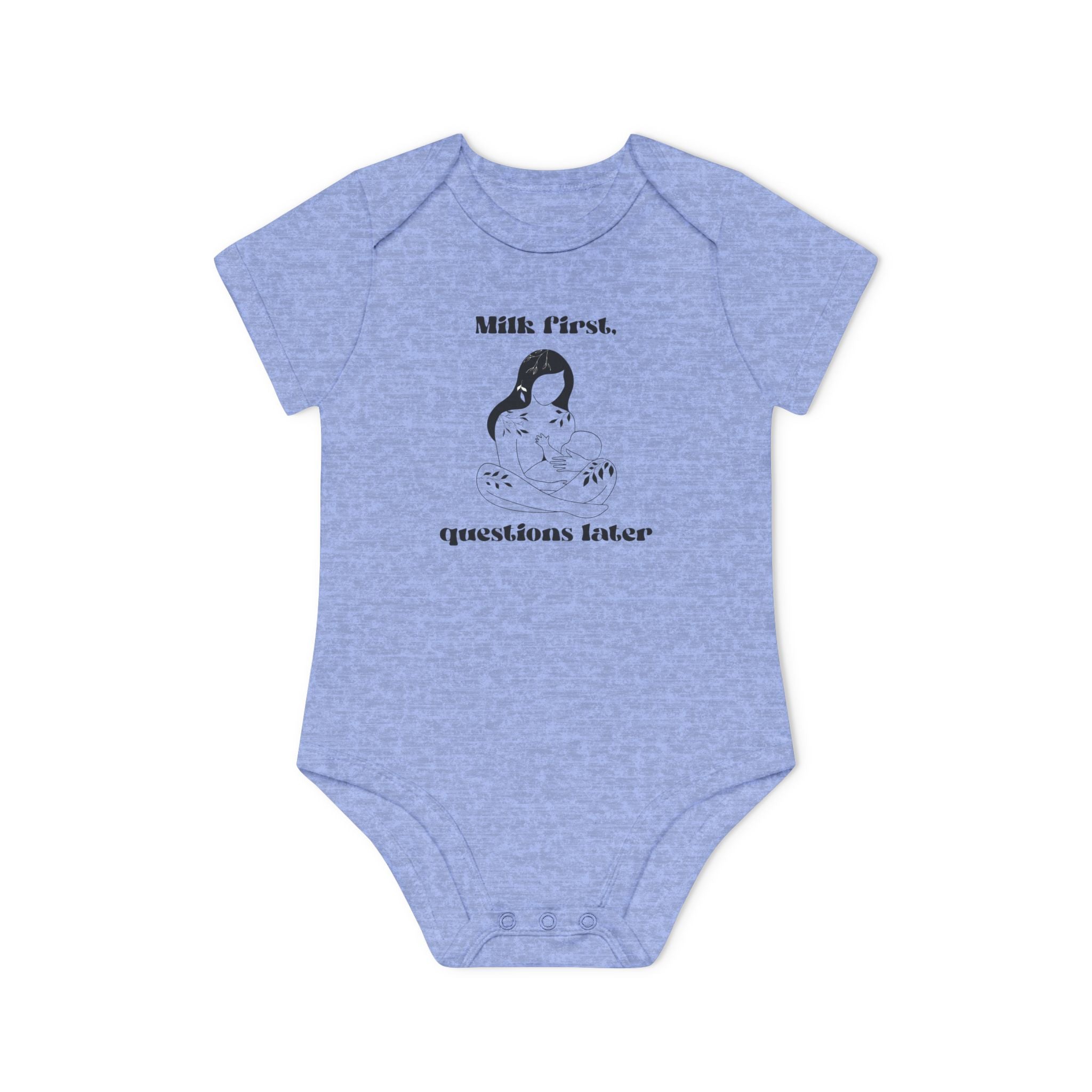 Milk first questions later Baby Organic Short Sleeve Bodysuit