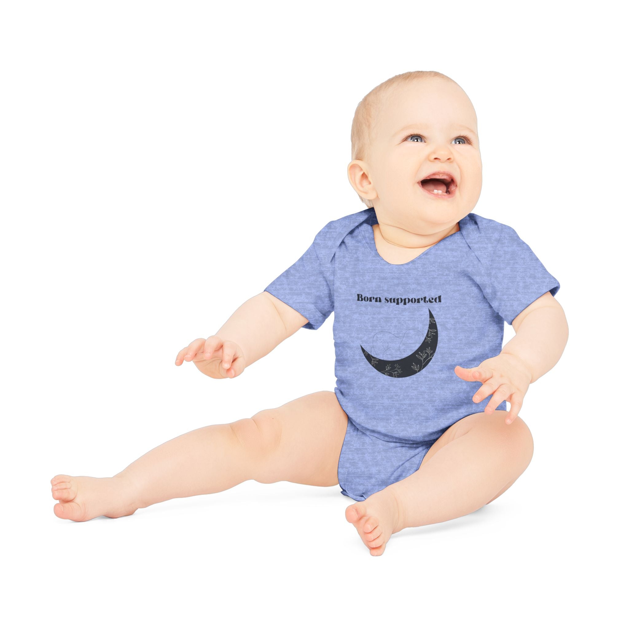 Born Supported Baby Organic Short Sleeve Bodysuit