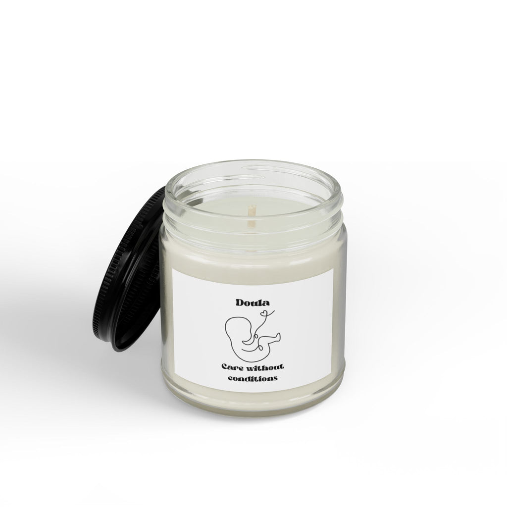 Doula care without conditions - Scented Soy Candles with Black Lid, (4 and 9oz)