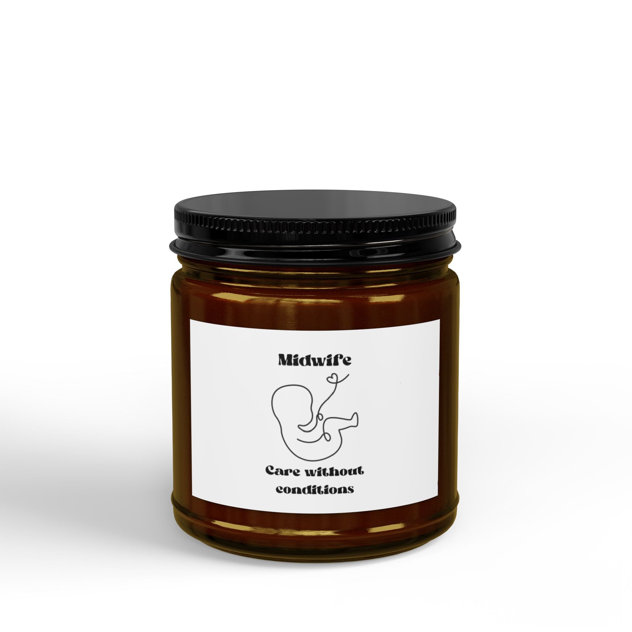Midwife care without conditions- Scented Soy Candles with Black Lid, (4 and 9oz)